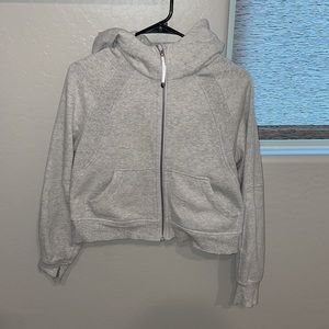 Lululemon Scuba Oversized Full Zip Heathered Core Ultra Light Grey size 4